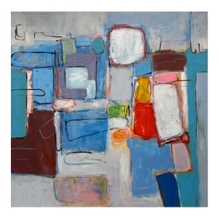 Modern Multicolored Geometric Color Block Canvas - Original Acrylic Art For Sale