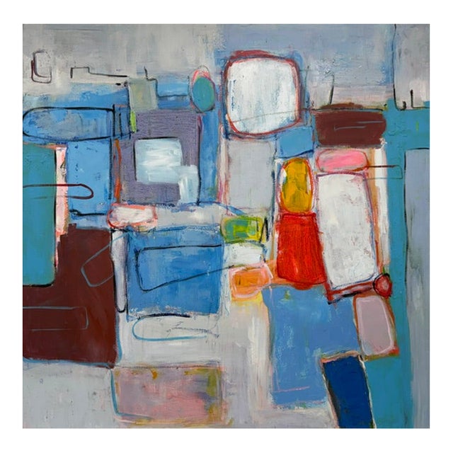 Modern Multicolored Geometric Color Block Canvas - Original Acrylic Art For Sale