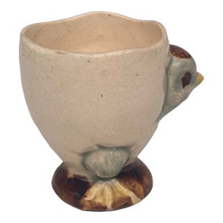 French Majolica Chick Egg Cup Circa 1890 For Sale