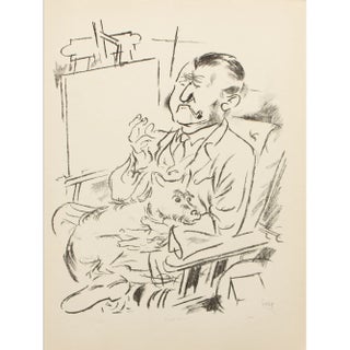 1939 After George Grosz "Self-Portrait", First Edition Period Offset Lithograph For Sale