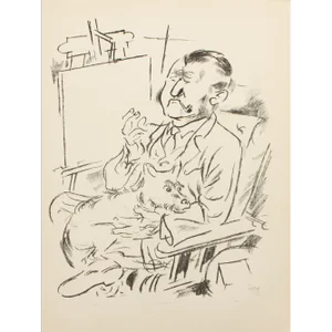 1939 After George Grosz "Self-Portrait", First Edition Period Offset Lithograph
