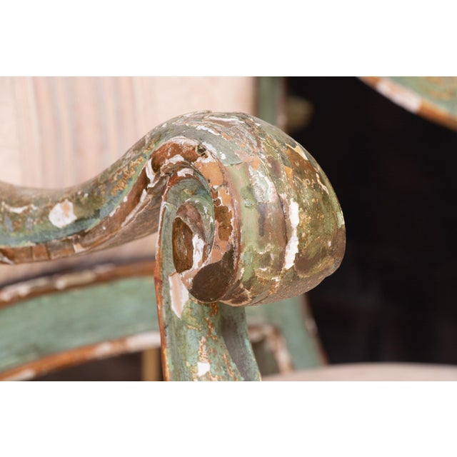 Authentic 18th Century Venetian Carved Wood and Gesso Hall Chair For Sale - Image 10 of 18