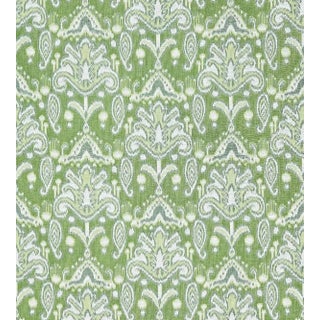 Sample - The House of Scalamandré Kandira Ikat Fabric, Spring Green For Sale