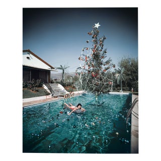 Slim Aarons, Christmas Swim, Estate Stamped C-type Digital Print For Sale