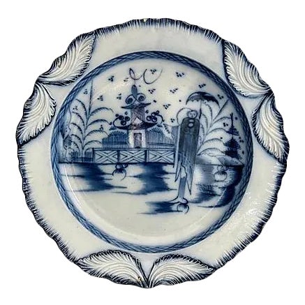 C. 1780 English Long Liza Pearlware Plate For Sale