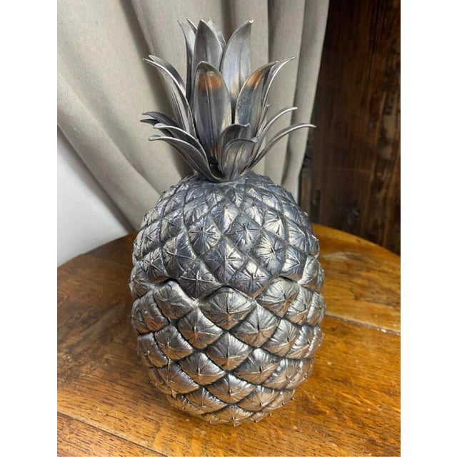Iconic silver-plated brass pineapple-shaped ice bucket. Designed in the 1960s by Mauro Manetti in Italy, Fonderia d’Arte,...