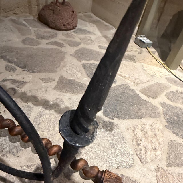 Antique 19th-Century Spanish Side Table Solomonic Legs Wrought Iron For Sale - Image 12 of 17
