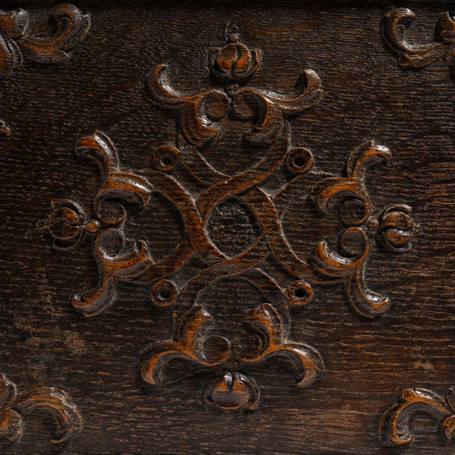 Renaissance 1900s French Dark Brown Renaissance Carved Wood Box For Sale - Image 3 of 15