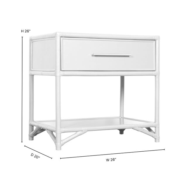 Contemporary Olympia One-Drawer Nightstand in Evergreen For Sale - Image 3 of 9