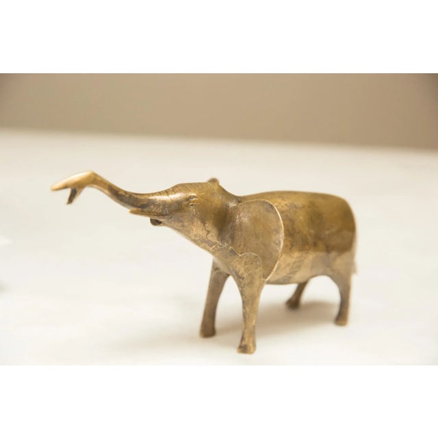 Vintage African Golden Patina Elephant Trunk Up For Sale In New York - Image 6 of 10