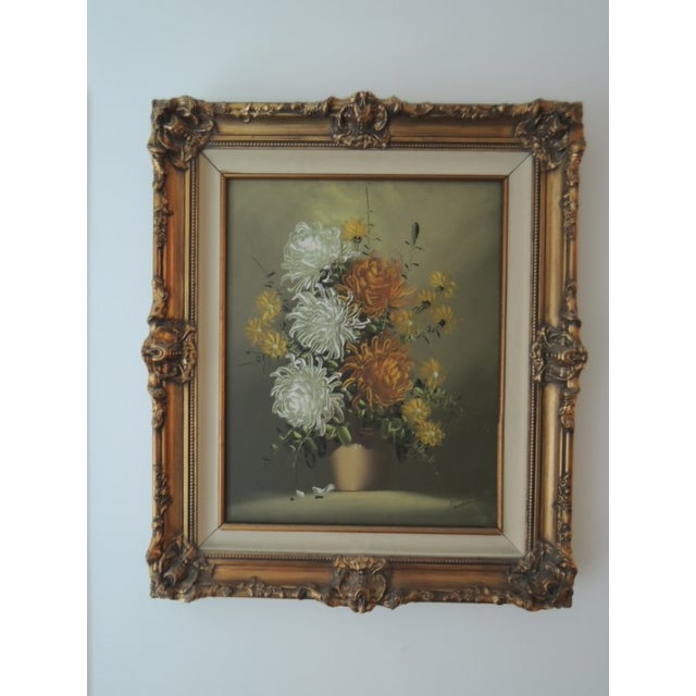 1960s Oil Painting by Baccie 24 X 28 "California School of Painters" Floral Still Life Scene For Sale - Image 10 of 10