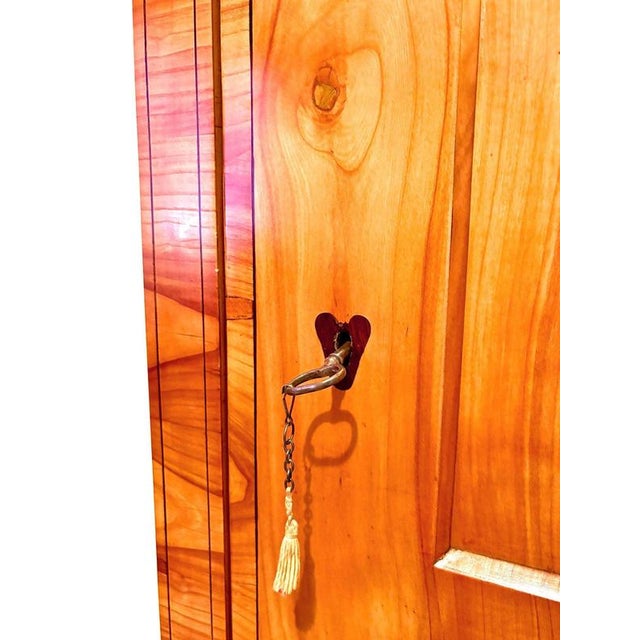 19th Century Biedermeier Cabinet in Marquetry Cherrywood, Prague, 1825 For Sale - Image 17 of 18