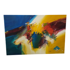 1960s Abstract Painting by Columbian Artist Francisco Silva