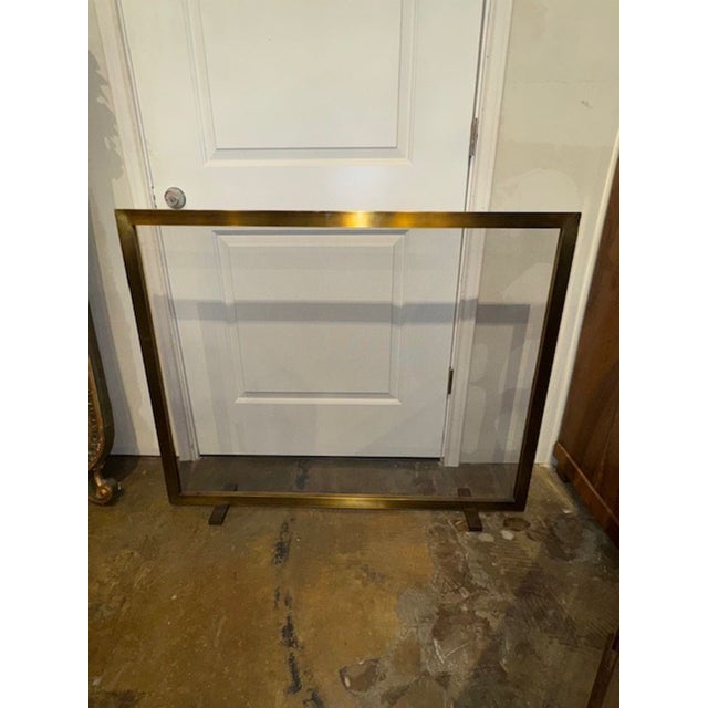 Modern Legacy Design Custom Brass Fire Screen. A classic design for a fine interior. 45w x 36h