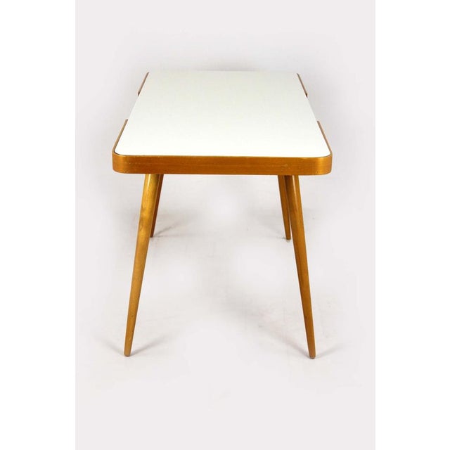 Mid-Century Modern Coffee Table with White Glass Top from Cesky Nabytek, 1960s For Sale - Image 10 of 17