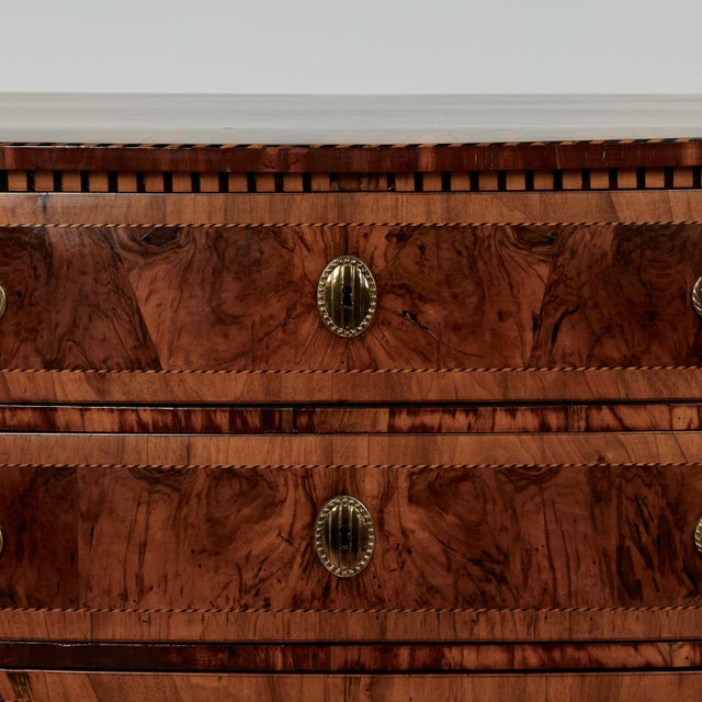 Antique Italian Neo Classic Bow Front Chest or Commode For Sale - Image 4 of 14