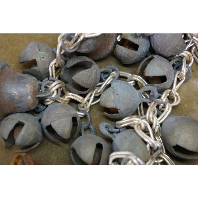 Metal Vintage Folk Art Columbian Totem String of Bells Garland Wind Chime 29" For Sale - Image 7 of 9