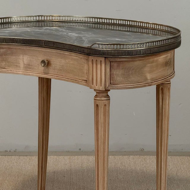 Pair of Louis XVI Neoclassical Stripped Mahogany Side Tables With Bronze Trim For Sale - Image 10 of 18