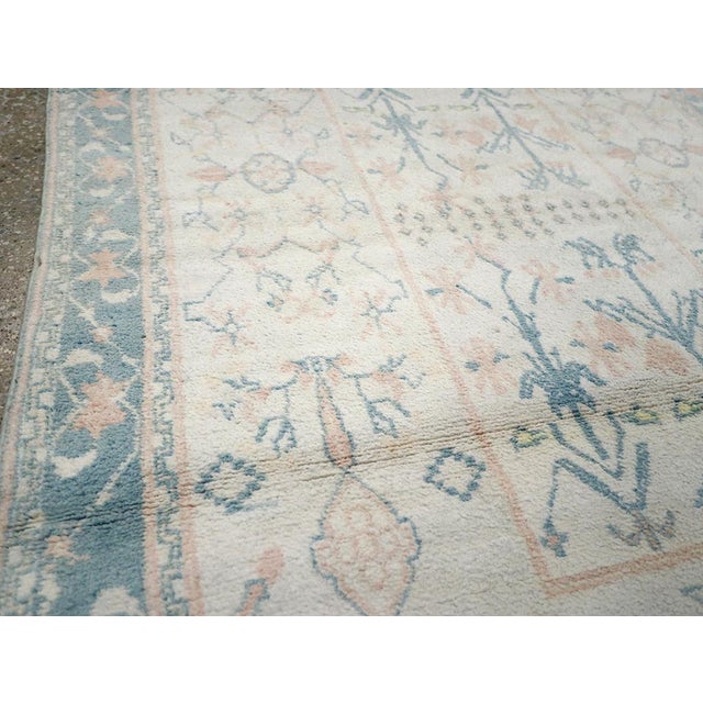Rustic Galerie Shabab Collection Mid-20th Century Indian Cotton Agra Accent Rug For Sale - Image 3 of 8