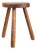 Brutalist French Hand Crafted Rustic Low Tripod Stool in Wood, 1890s For Sale