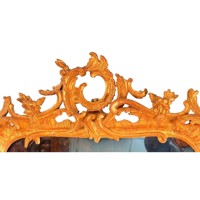 Wood Rococo Chippendale Giltwood Wall Mirror, 1760s For Sale - Image 7 of 11