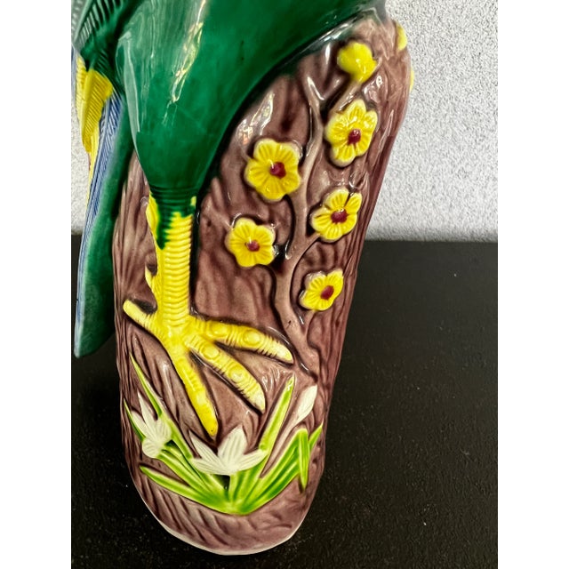 Ceramic 1920’s Green Japanese Porcelain Parrot For Sale - Image 7 of 12