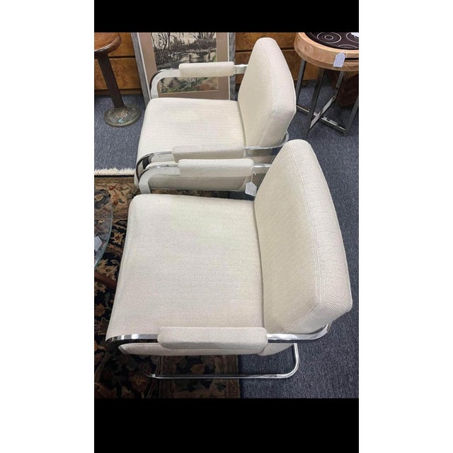 Mid 20th Century Pair of Mid-Century Modern Milo Baughman for Thayer Coggin Chrome Lounge Chairs For Sale - Image 5 of 5