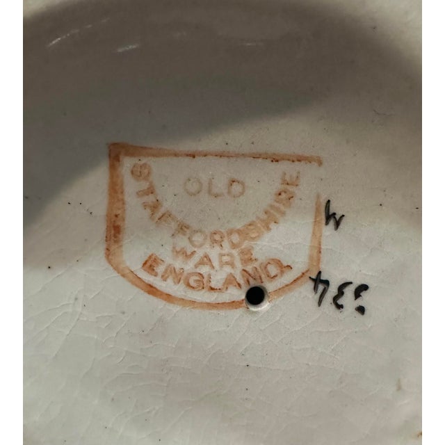 Pair of 1890’s Old Staffordshire Ware England Porcelain Figurines Boy Holding His Dog and Girl Holding Her Cat For Sale - Image 11 of 11