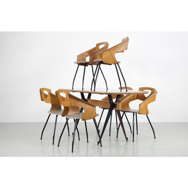 Wood Italian Dining Table and Chairs by Carlo Ratti for Industria Legni Curvati, 1950s, Set of 7 For Sale - Image 7 of 18