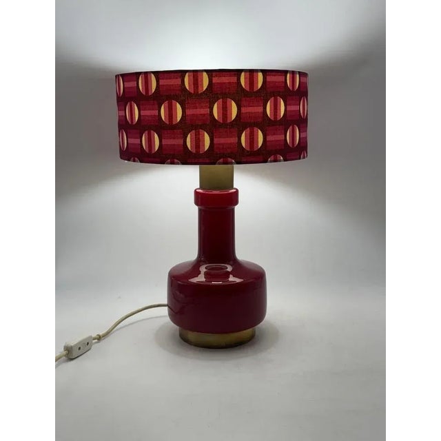 Space Age Red Glass Table Lamp, Italy, 1960s For Sale - Image 9 of 13