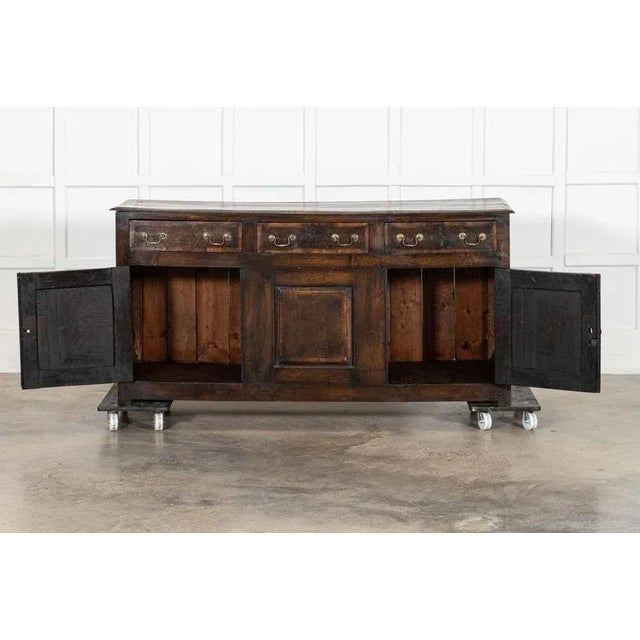 circa 1800 English Georgian Oak Dresser Base W167 x D49 x H82 cm Weight 72Kg