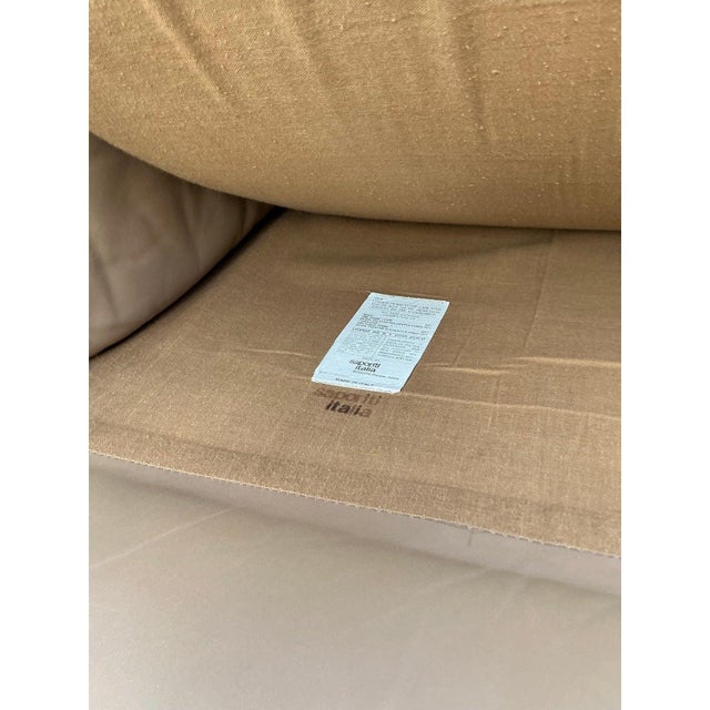 Wood Vintage Italian Sapporitti Leather Sofa For Sale - Image 7 of 9