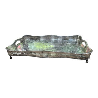Sheffield Silver Plate Reticulated Gallery Tray For Sale