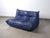 Vintage French Togo Sofa in Blue Leather by Michel Ducaroy for Ligne Roset, 1980s For Sale - Image 12 of 12