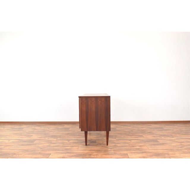 Wood Mid-Century Modern Walnut Sideboard with Hand-Painted Pattern, 1960s For Sale - Image 7 of 15