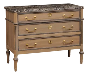 19th Century French Neoclassical Marble Top Commode