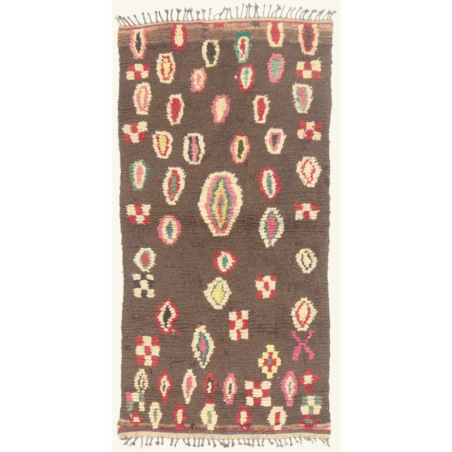 Earth-Tone Vintage Azilal Moroccan Rug, 04'01 X 07'11 For Sale