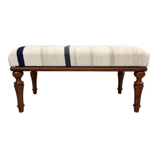 Handmade Hemp Kilim Upholstered Bench For Sale