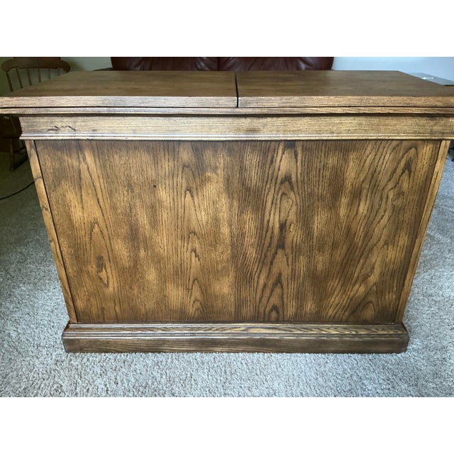 Mid-Century Modern 1970s Henredon Artefacts Rolling Flip Top Expanding Bar Cart For Sale - Image 3 of 11