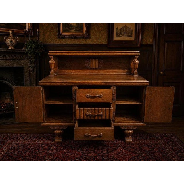 Art Deco Oak Sideboard with Original Cavendish Furniture Provenance, 1930s For Sale - Image 4 of 13