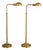 Pair of Patinated Brass Adjustable Pharmacy Floor Lamps For Sale