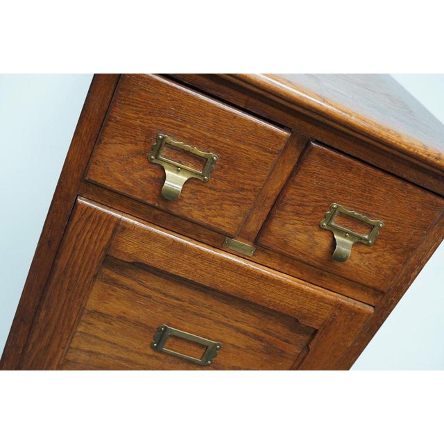 French Oak Apothecary Cabinet / Filing Cabinet, 1920s For Sale - Image 9 of 16