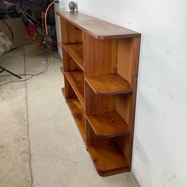 Vintage Low Open Bookcase in Pine For Sale - Image 4 of 12