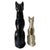 Mid-Century Modern Vintage Haeger Cats, Art Deco Mid Century Modern, Tall Seated Black and White Cat Ceramic Statuettes Figures - Set of 2 For Sale - Image 3 of 13