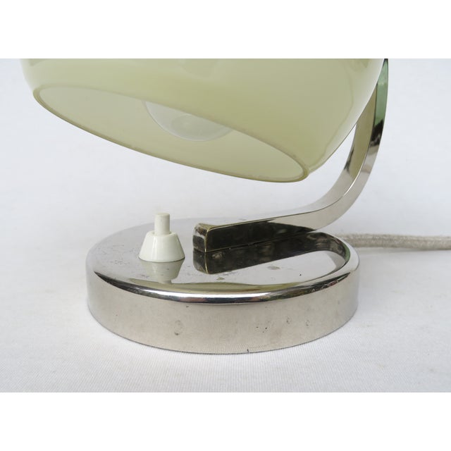 Bauhaus Nickel-Plated Bedside Lamp with Beige Cased Glass, 1930s For Sale - Image 15 of 18