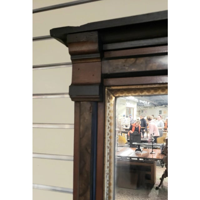 Late 19th Century 1890s American Classical Parcel Ebonized Mahogany Wall Mirror For Sale - Image 5 of 10