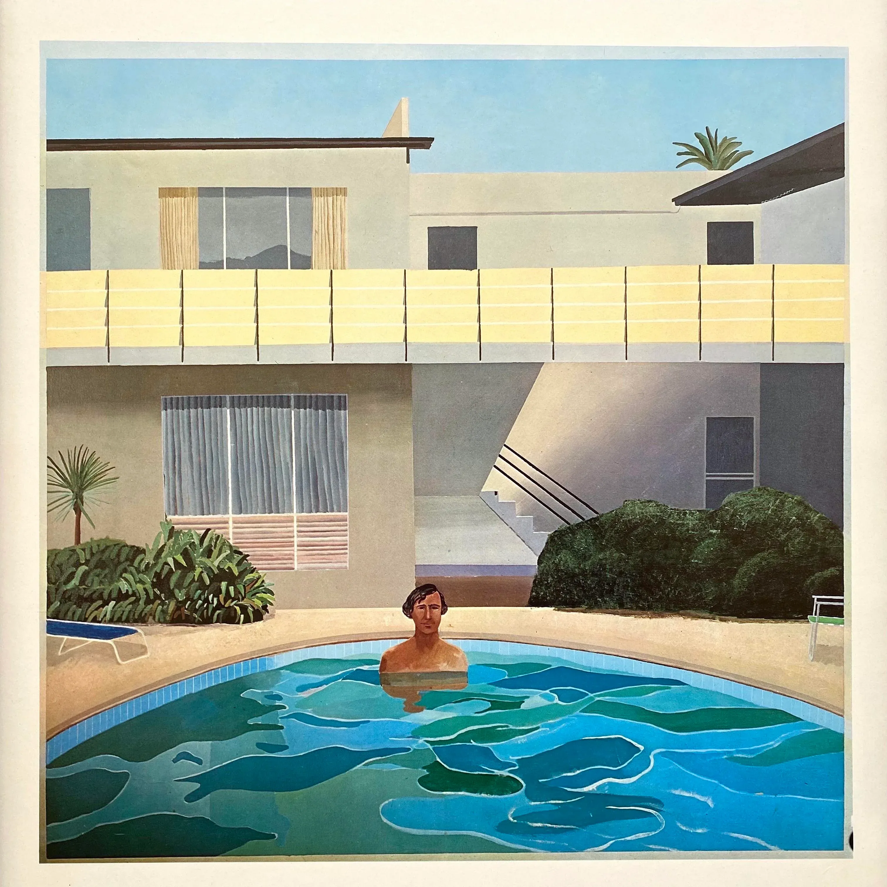 David Hockney Vintage 1970 Mid Century Modern Lithograph Print