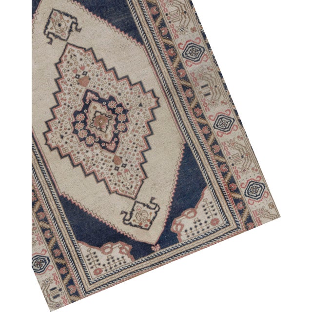 Textile Vintage Turkish Oushak Area Rug 3'9 X 6'1 For Sale - Image 7 of 8