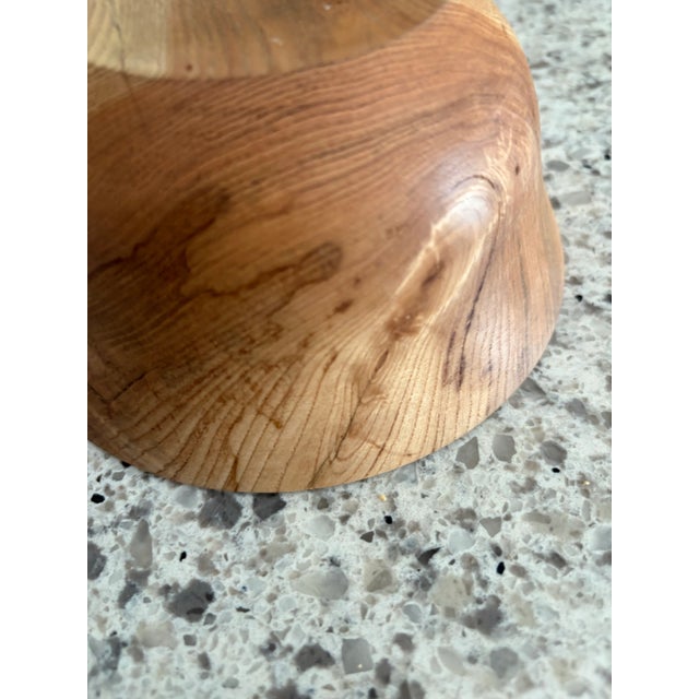 Wood Wood Bowl Hand Carved One-of-a-Kind Trimmed With Antler Horn Slices For Sale - Image 7 of 11