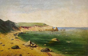 Seascape Waterscape Landscape Antique Oil Painting Original Soviet Art Ukrainian Artist 43,5-67 1960